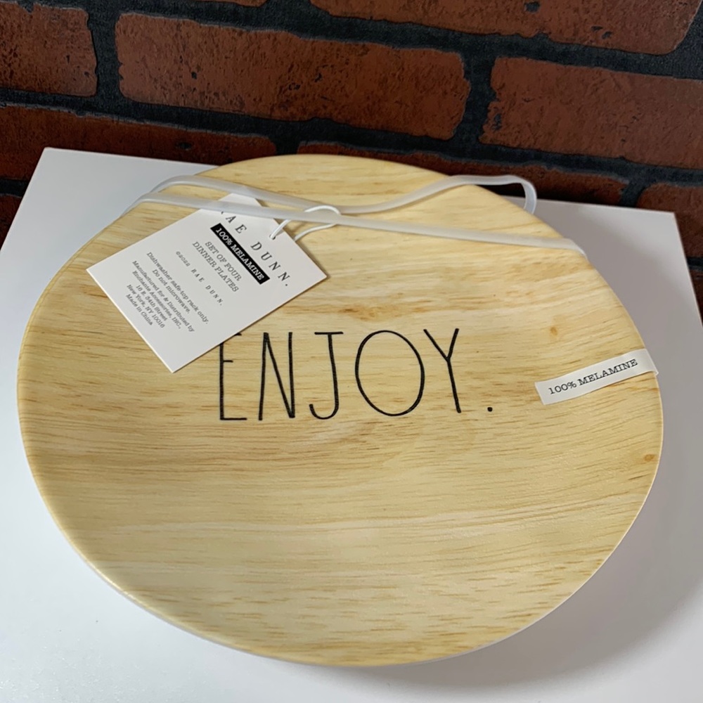 - Rae Dunn Set of 4 dinner plates